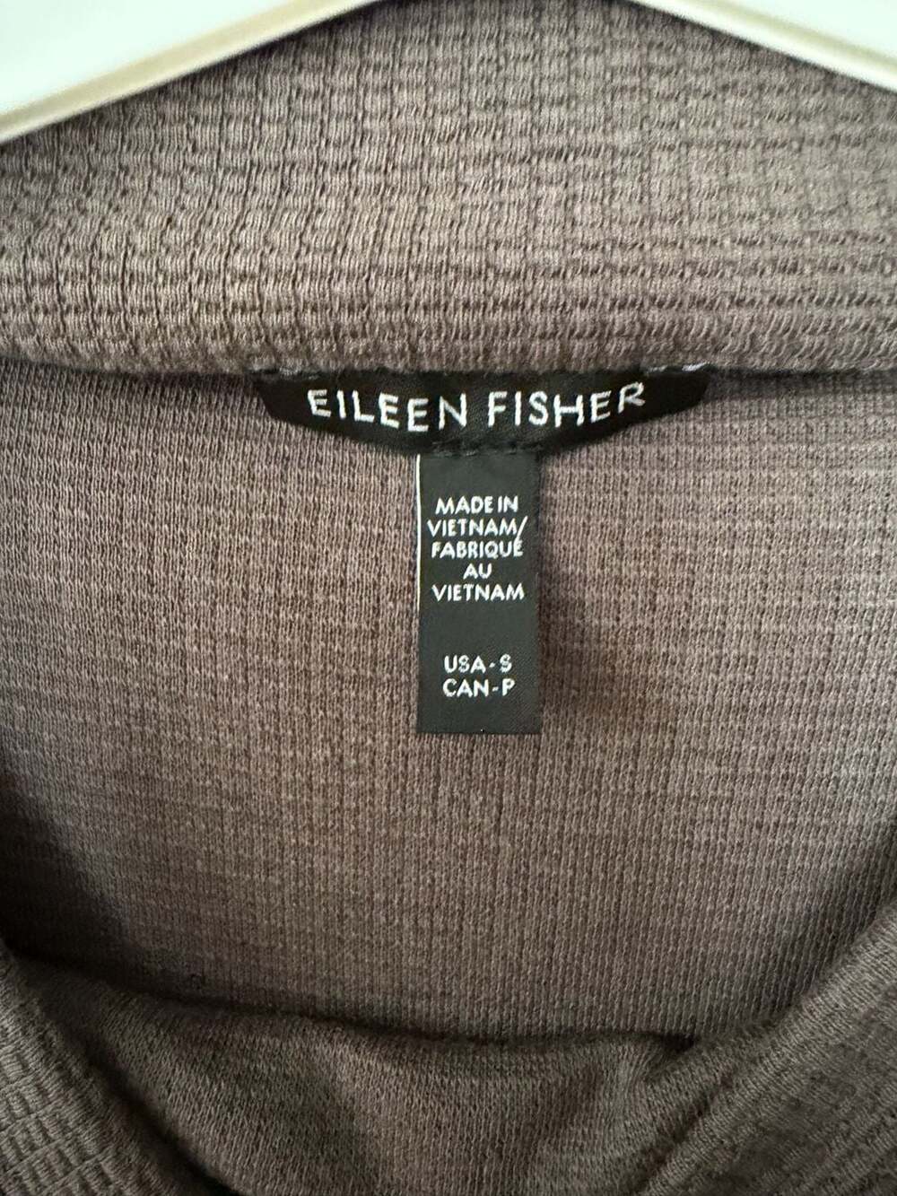 Eileen Fisher Organic Cotton Tencel Lyocell Waffle Knit Funnel Neck - Picture 4 of 6